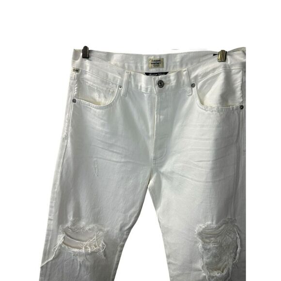 $228 CITIZENS OF HUMANITY EMERY CROP JEANS MOONSTONE WHITE DISTRESS SZ 29 - Picture 6 of 14